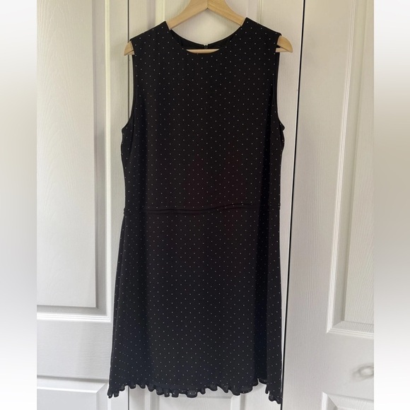 Liz Claiborne Black Dress with Subtle White Dots - Picture 1 of 3
